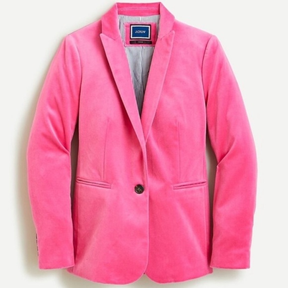J. Crew Jackets & Blazers - J. Crew Parke Blazer Jacket Bright Begonia Pink Velvet Sz 18 Business Statement